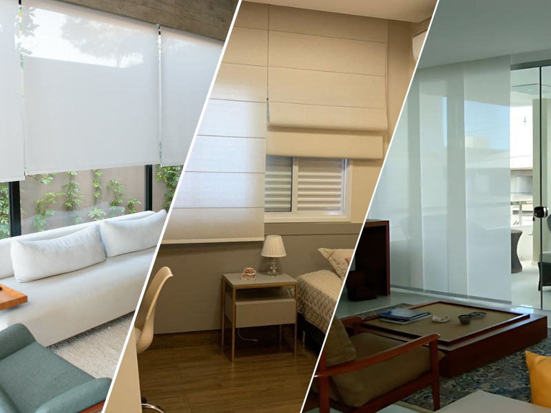 Entre as opções mais utilizadas em projetos residenciais e corporativos estão três modelos com características bem distintas: rolô, romana e painel. Cada uma atende a uma demanda específica de estética e funcionalidade.